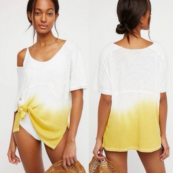 Free People Tops - Free People We The Free Sun Dial Tee in Yellow